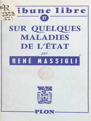 cover image of Sur quelques maladies de l'État